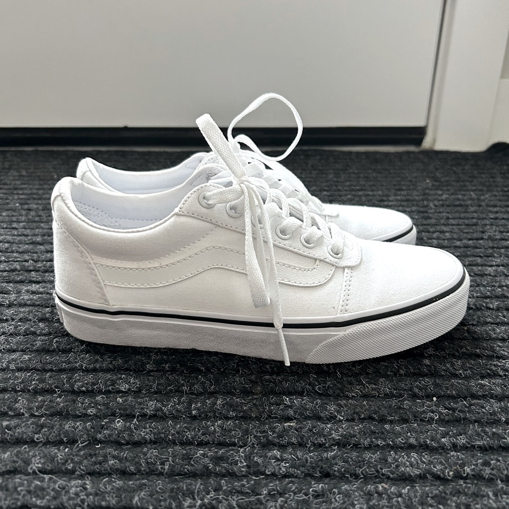Vans Old Skool White Canvas Sneakers
